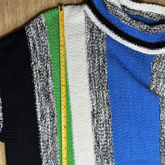 Ruby Rd. Plus Size Oversized Sweater Vertical Stripes Knit Mock Neck Sweater - Picture 8 of 11